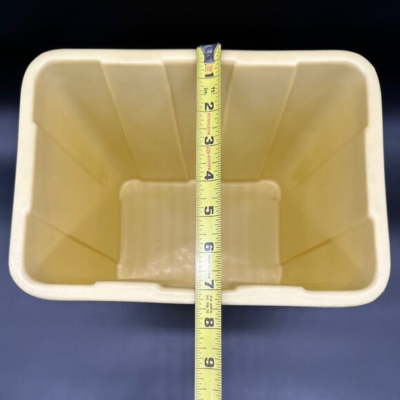 Vintage Trashcan Yellow Plastic Waste Basket Gold Butterfly 1970s Retro Decor - Picture 13 of 13